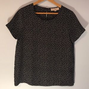 Ann Taylor Loft, Black and White Dress Shirt